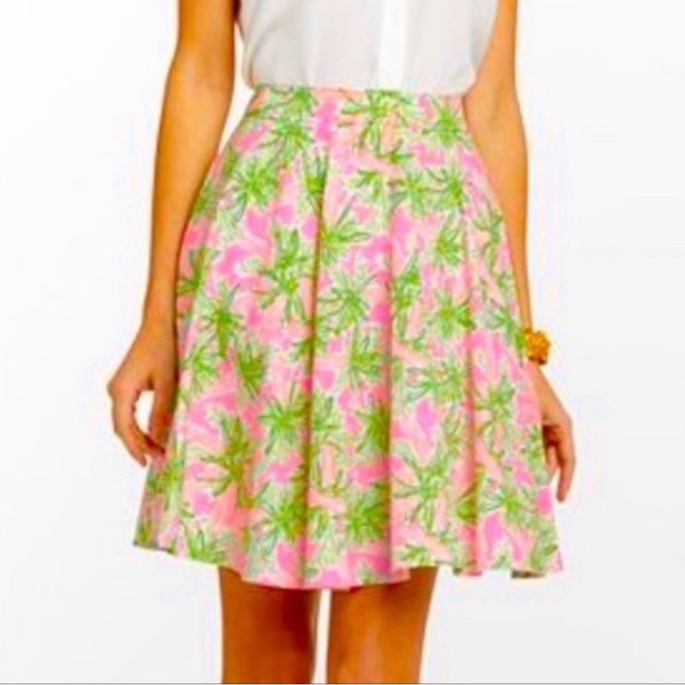 💐Lilly Pulitzer  floral skirt size 0 GUC pink and green colors..